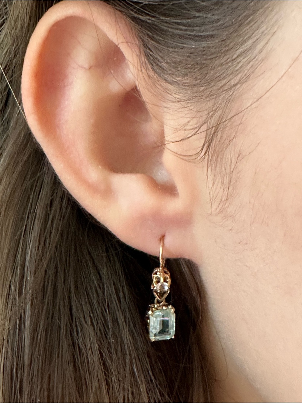 14k Emeralds real solid Gold Emeralds Gemstone Earrings